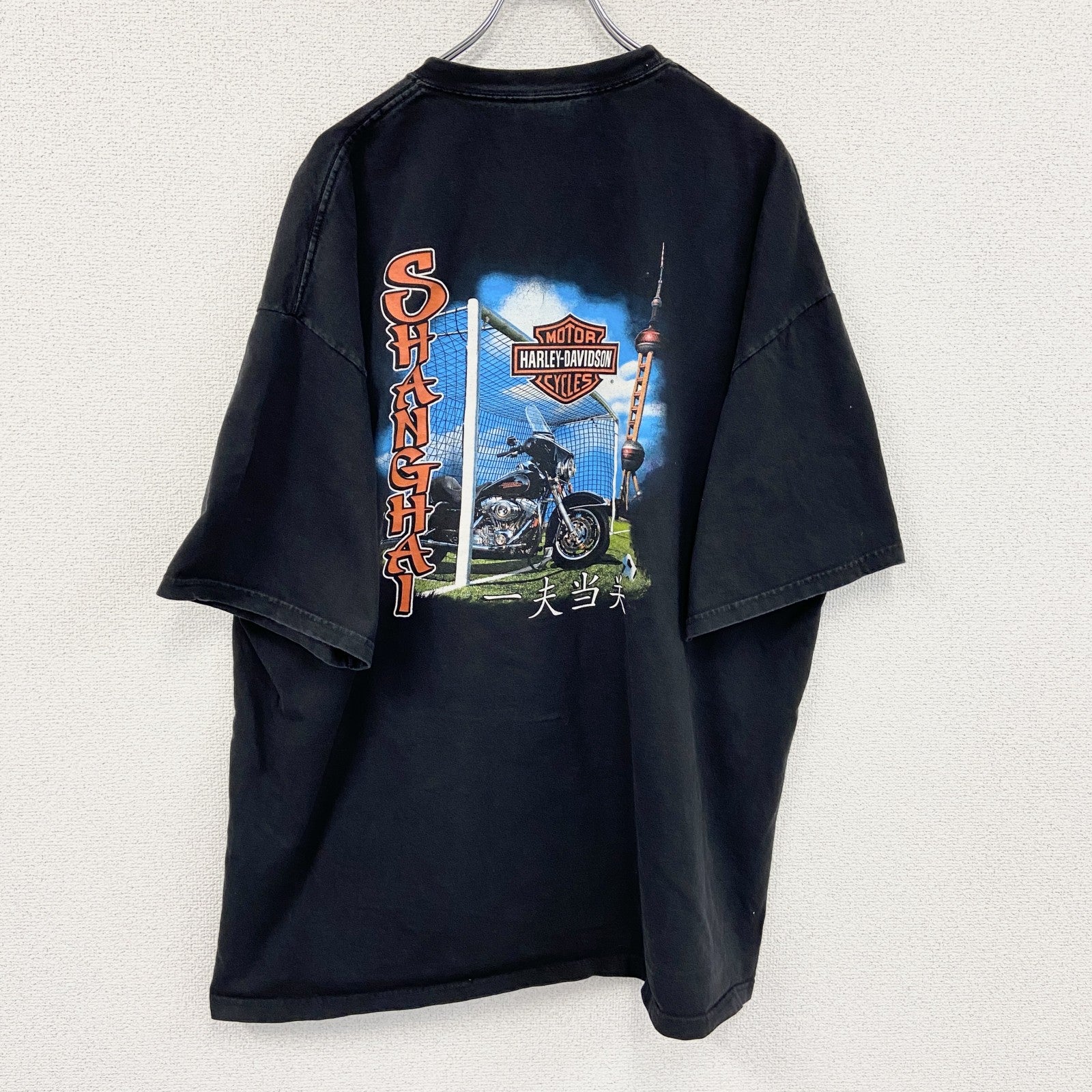 HARLEY DAVIDSON　ハーレーダビッドソン　半袖Tシャツ　漢字プリント　黒　ブラック　3XLサイズ