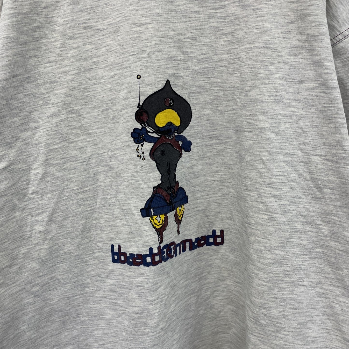 ～00s　BAD＋MAD　半袖プリントTシャツ　キャラクターT　ヴィンテージ　灰色　グレー　