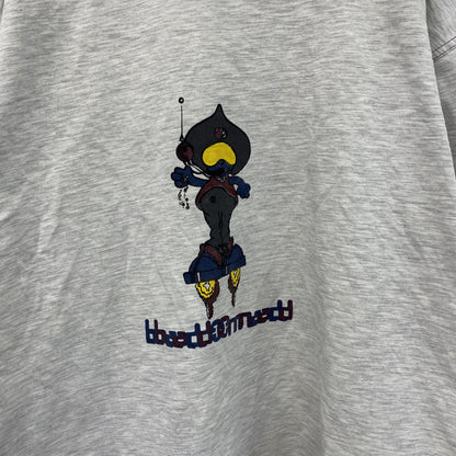 ～00s　BAD＋MAD　半袖プリントTシャツ　キャラクターT　ヴィンテージ　灰色　グレー　