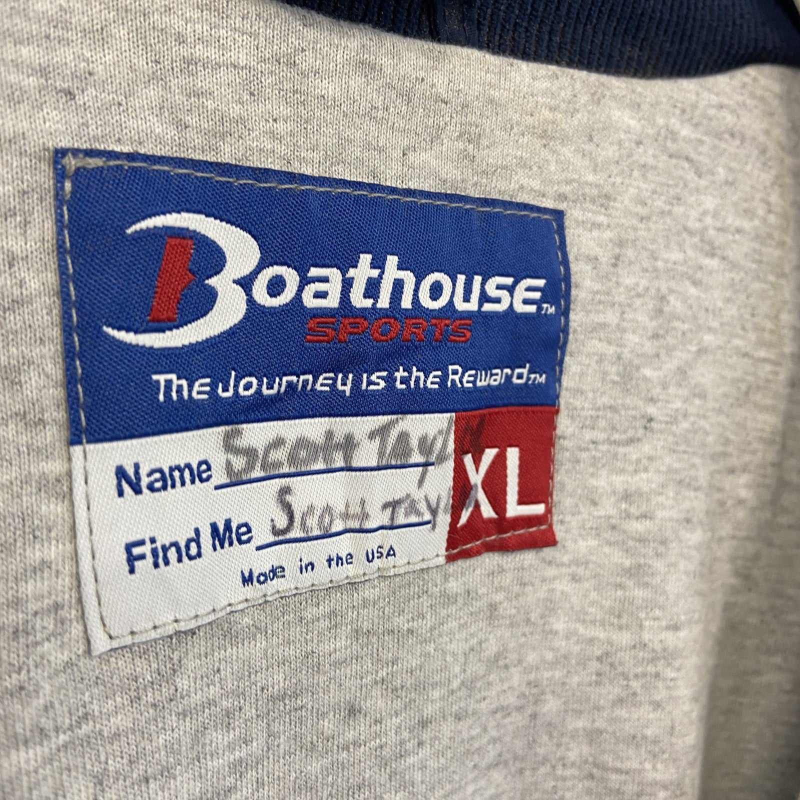 古着 used　Boathouse　ボートハウス　フルジップナイロンジャケット　緑　グリーン　紺　ネイビー　XLサイズ