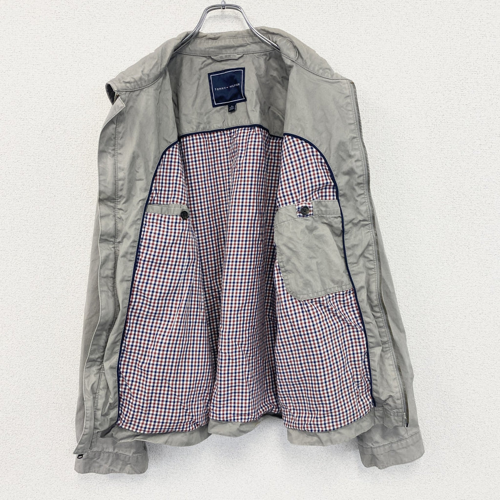 TOMMY HILFIGER　トミーヒルフィガー　フルジップブルゾン　紺　グレージュ　XLサイズ