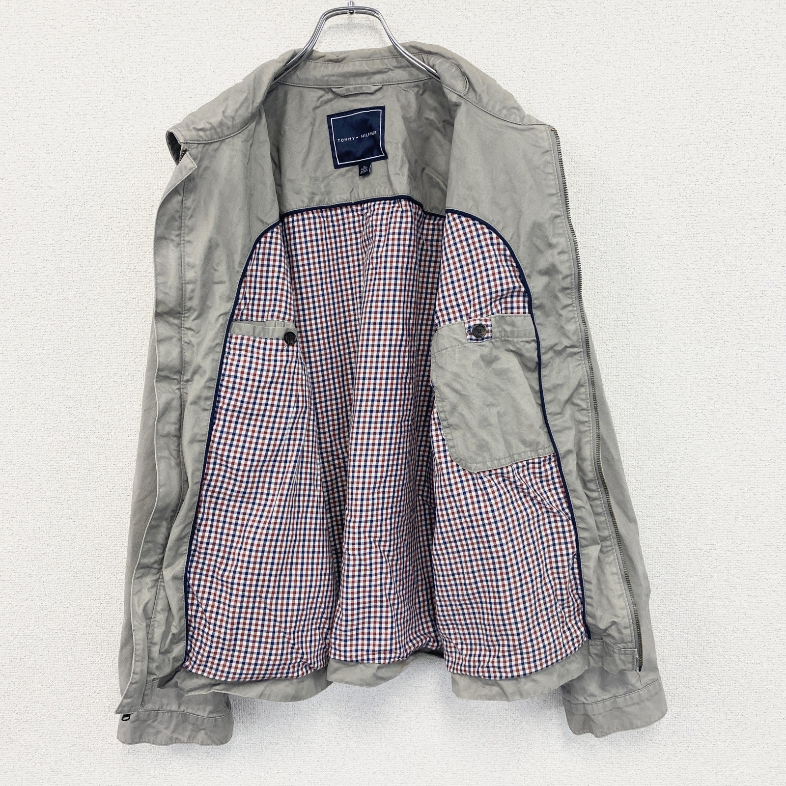 TOMMY HILFIGER　トミーヒルフィガー　フルジップブルゾン　紺　グレージュ　XLサイズ