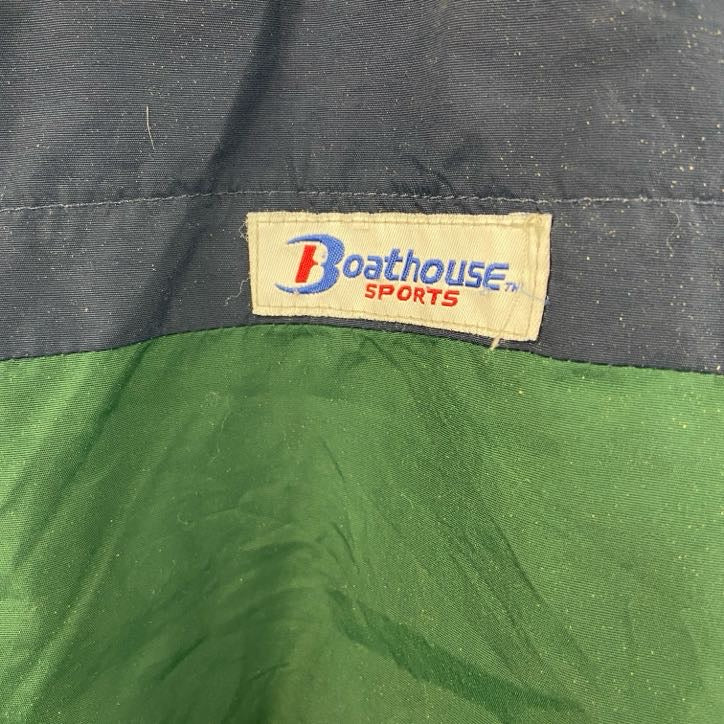 古着 used　Boathouse　ボートハウス　フルジップナイロンジャケット　緑　グリーン　紺　ネイビー　XLサイズ
