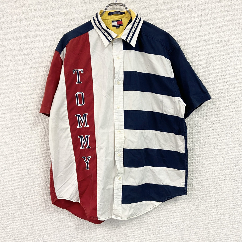 TOMMY HILFIGER　トミーヒルフィガー　半袖シャツ　ボーダー柄　マルチカラー　XLサイズ