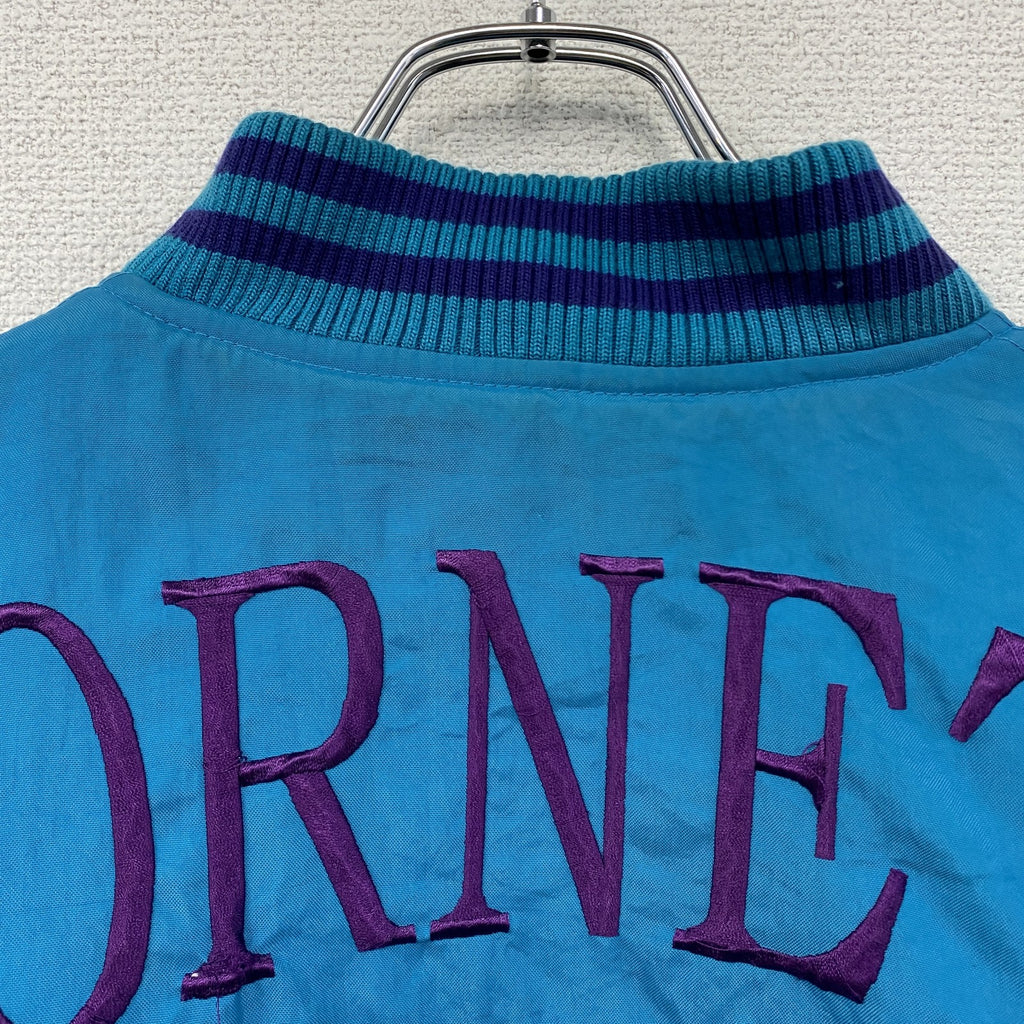 90s　Nutmeg by Campri　NBA　Hornets　ホーネッツ　スタジャン/スタジアムジャケット　ヴィンテージ　青　ブルー　Lサイズ