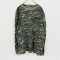 AVIREX　アヴィレックス　長袖Tシャツ/ロンT　ヘンリーネック　迷彩　カモフラ　カーキ　XLサイズ