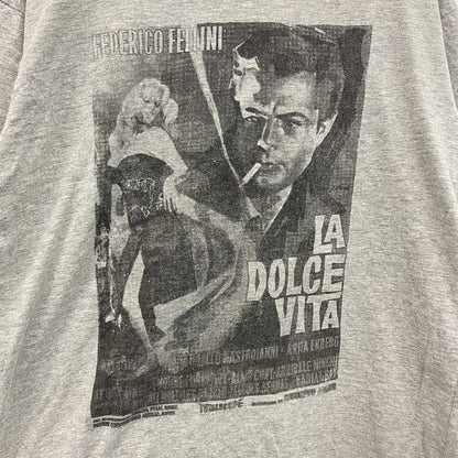 00s　KOKSE　LA DOLCE VITA　甘い生活　半袖Tシャツ　ムービーT　ヴィンテージ　灰色　グレー　Lサイズ