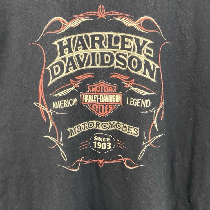古着 used　HARLEY DAVIDSON　ハーレーダビッドソン　半袖プリントTシャツ　黒　ブラック　Lサイズ
