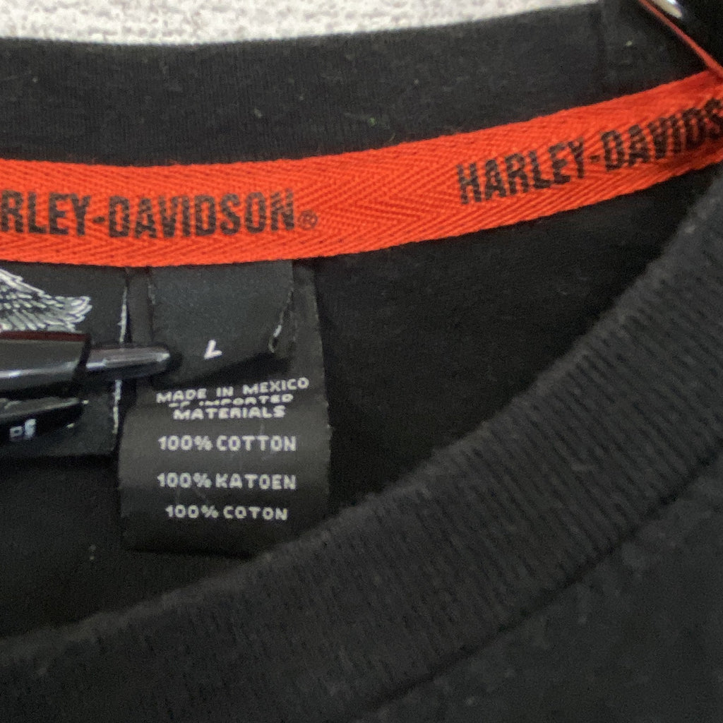 古着 used　HARLEY DAVIDSON　ハーレーダビッドソン　半袖プリントTシャツ　黒　ブラック　Lサイズ