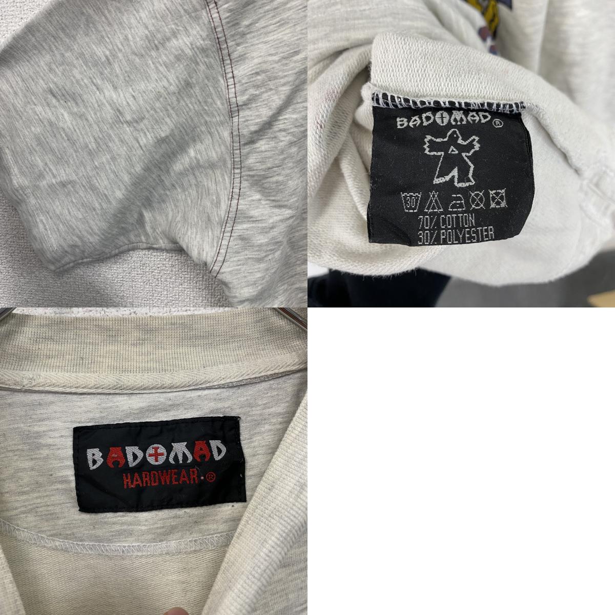 ～00s　BAD＋MAD　半袖プリントTシャツ　キャラクターT　ヴィンテージ　灰色　グレー　
