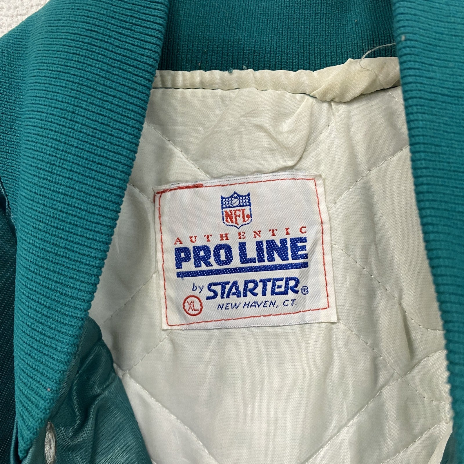 ～90s　PROLINE by STARTER　NFL　ドルフィンズ　スタジャン/スタジアムジャケット　ヴィンテージ　グリーン　XLサイズ