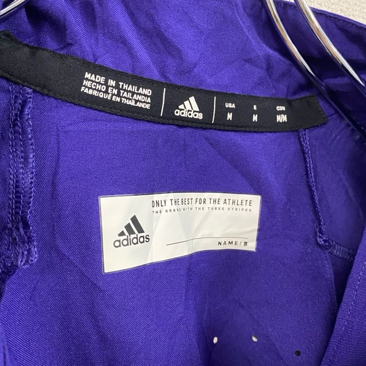 adidas　アディダス　ハーフジップナイロンジャケット　紫　パープル　Mサイズ