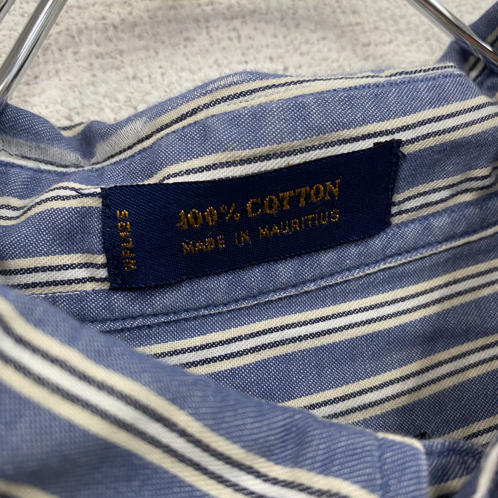 90s～　CHAPS RALPH LAUREN　チャップスラルフローレン　長袖ボタンダウンシャツ　青　ブルー