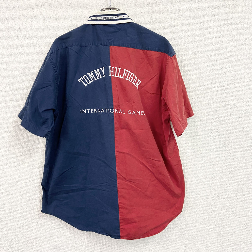 TOMMY HILFIGER　トミーヒルフィガー　半袖シャツ　ボーダー柄　マルチカラー　XLサイズ