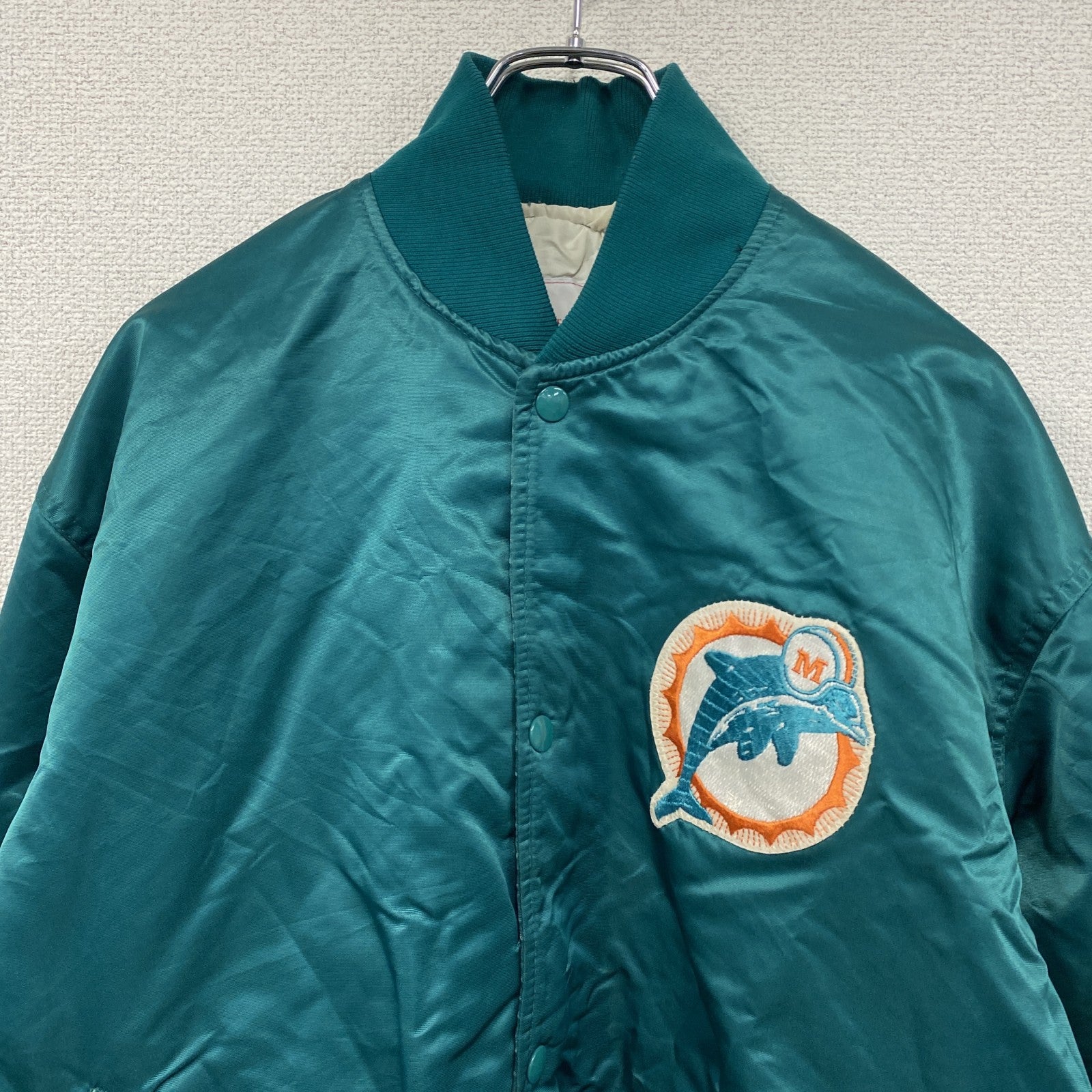 ～90s　PROLINE by STARTER　NFL　ドルフィンズ　スタジャン/スタジアムジャケット　ヴィンテージ　グリーン　XLサイズ