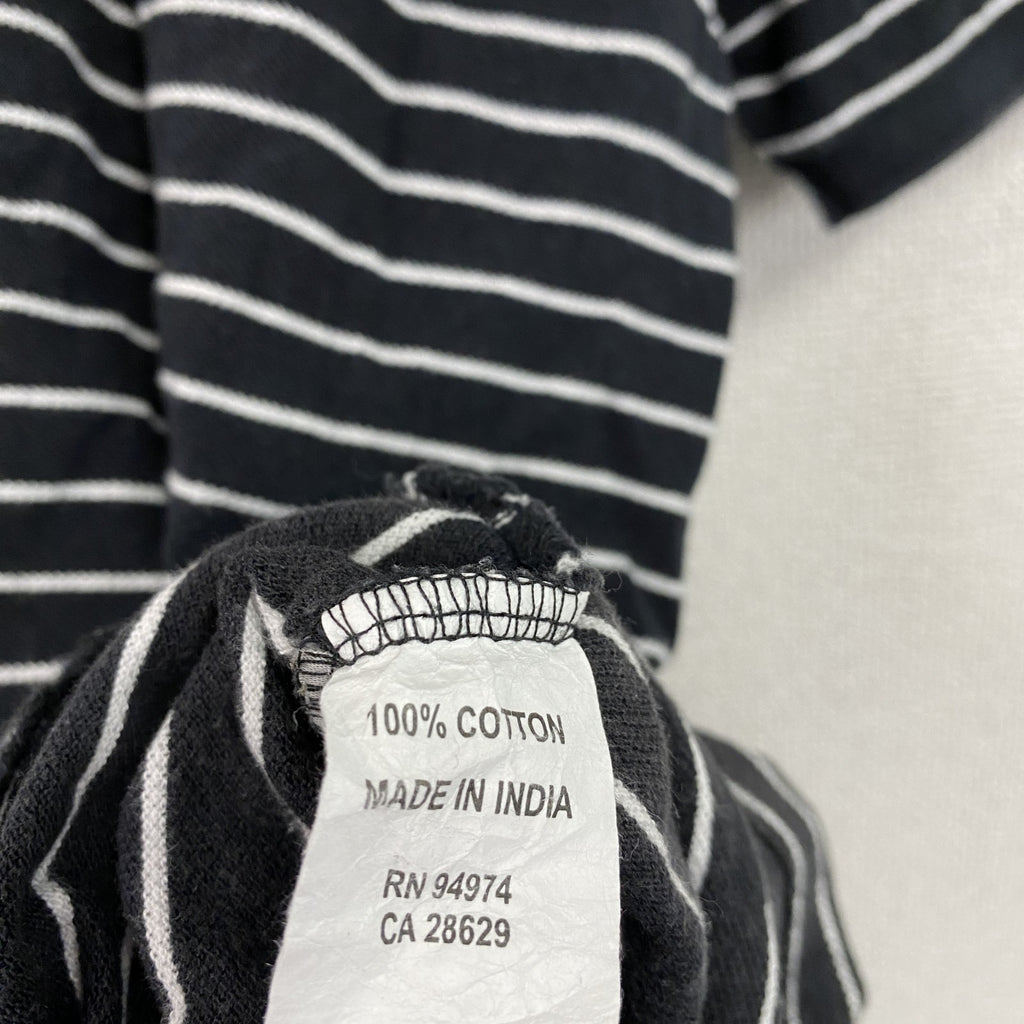 stussy　ステューシー　半袖ポロシャツ　刺繡ロゴ　ボーダー柄　黒　ブラック　Sサイズ