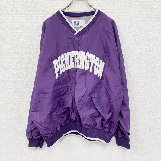 ～90s　Dodger　ナイロンプルオーバージャケット　カレッジタイプ　ヴィンテージ　紫　パープル　XLサイズ　