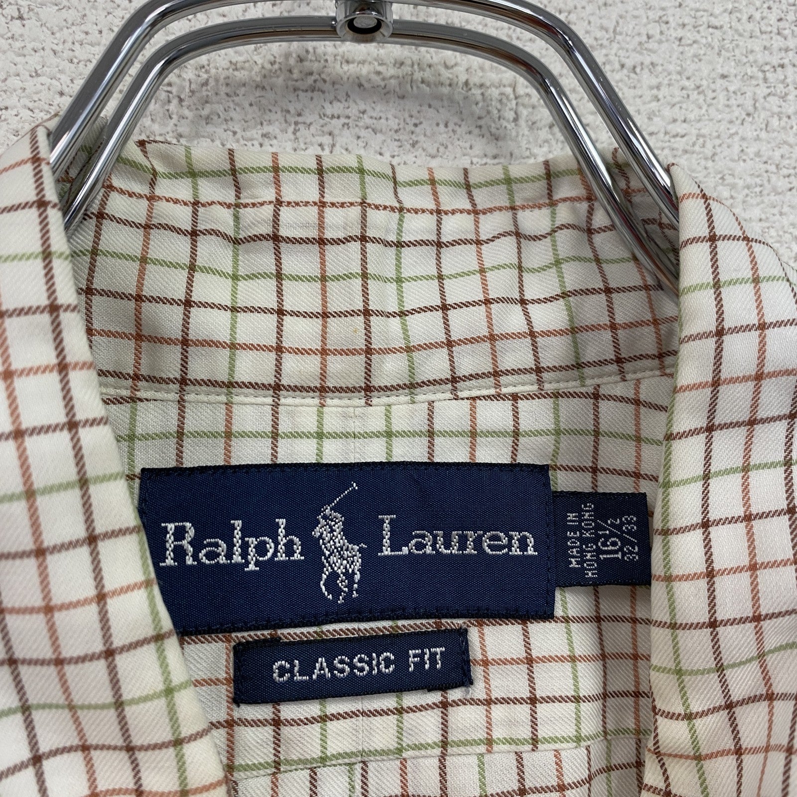 RALPH LAUREN　ラルフローレン　長袖ボタンダウンシャツ　チェック柄　マルチカラー　16 1/2サイズ