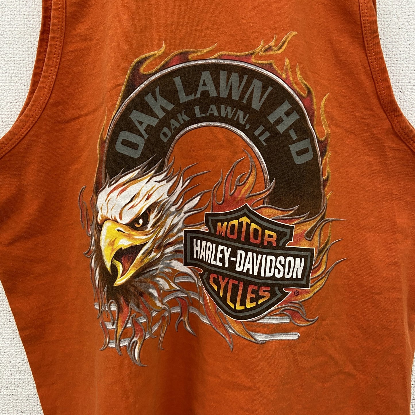 古着 used　00s　HARLEY DAVIDSON　ハーレーダビッドソン　プリントタンクトップ/ノースリーブ　橙色　オレンジ