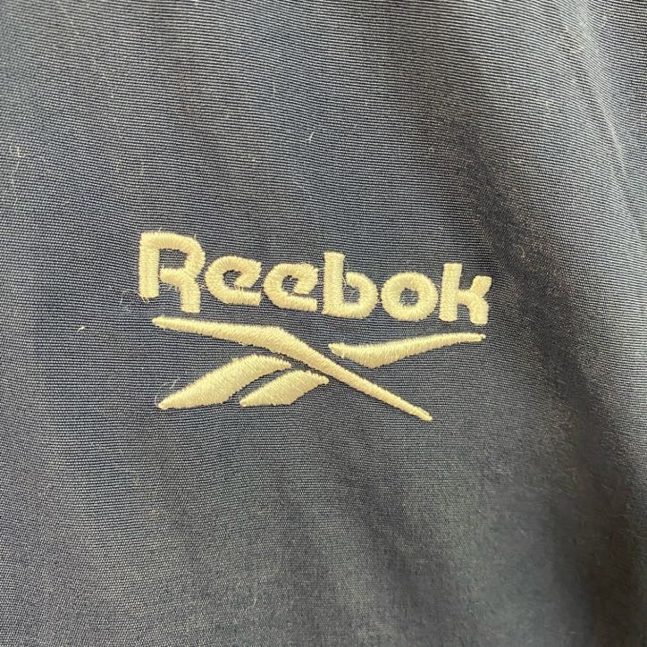 Reebok　リーボック　フルジップナイロンジャケット　紺　ネイビー　赤　レッド　2XLサイズ