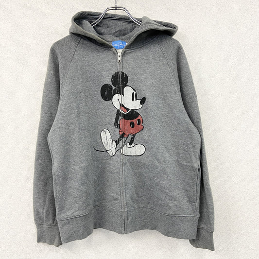 Disney　ディズニー　Mickey Mouse　ミッキーマウス　フルジップスウェットパーカー/フーディー　灰色　グレー　Lサイズ