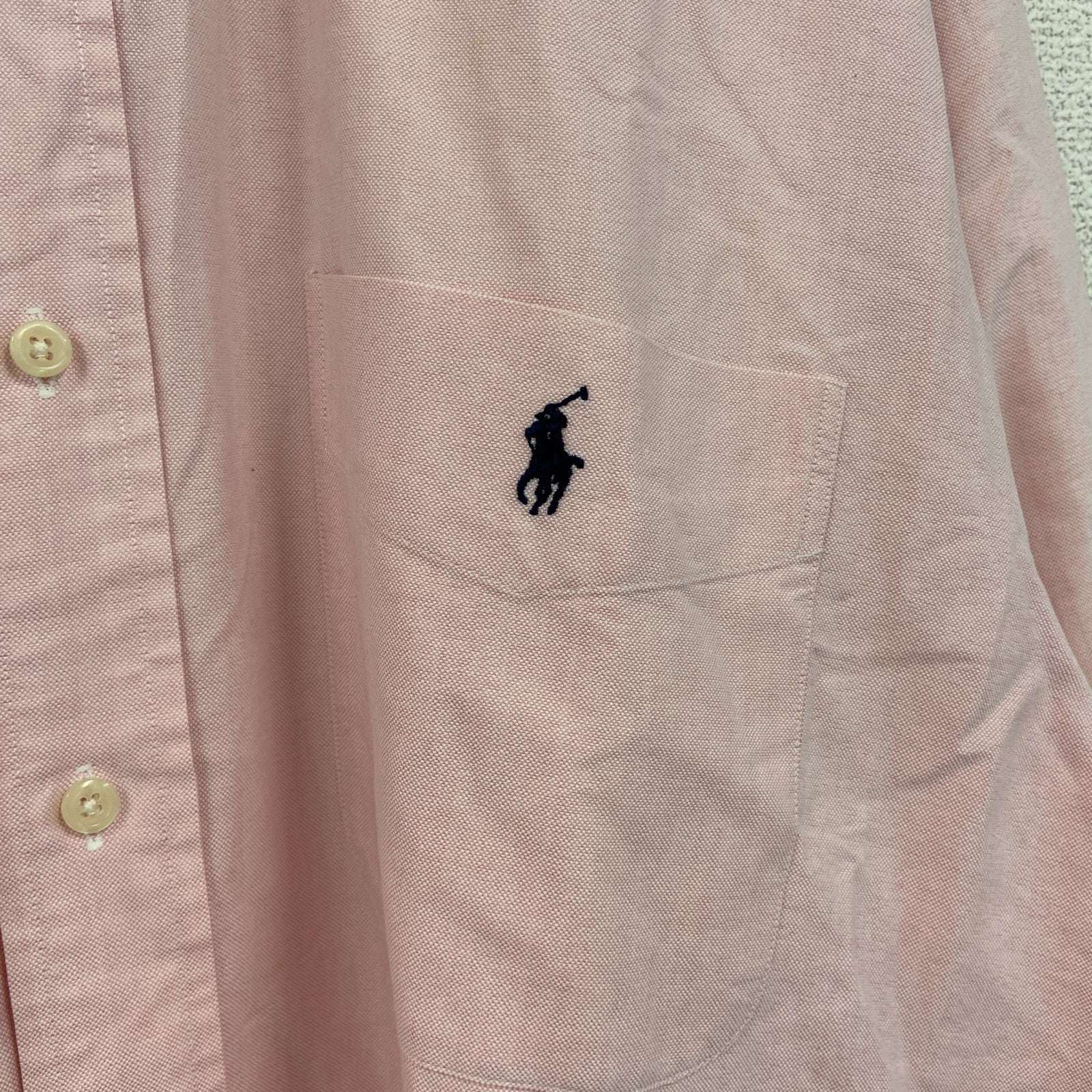 Ralph Lauren　ラルフローン　長袖ボタンダウンシャツ　刺繡ロゴ　ピンク　Mサイズ