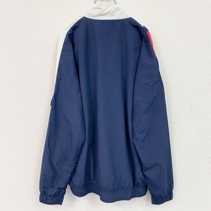 Reebok　リーボック　フルジップナイロンジャケット　紺　ネイビー　赤　レッド　2XLサイズ