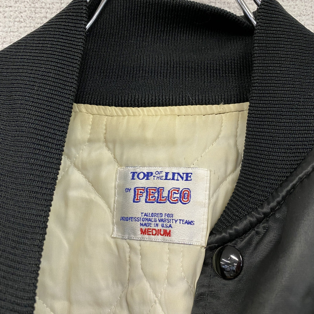 90s　FELCO　シカゴ・ホワイトソックス　スタジャン/スタジアムジャケット　ヴィンテージ　黒　ブラック　Mサイズ