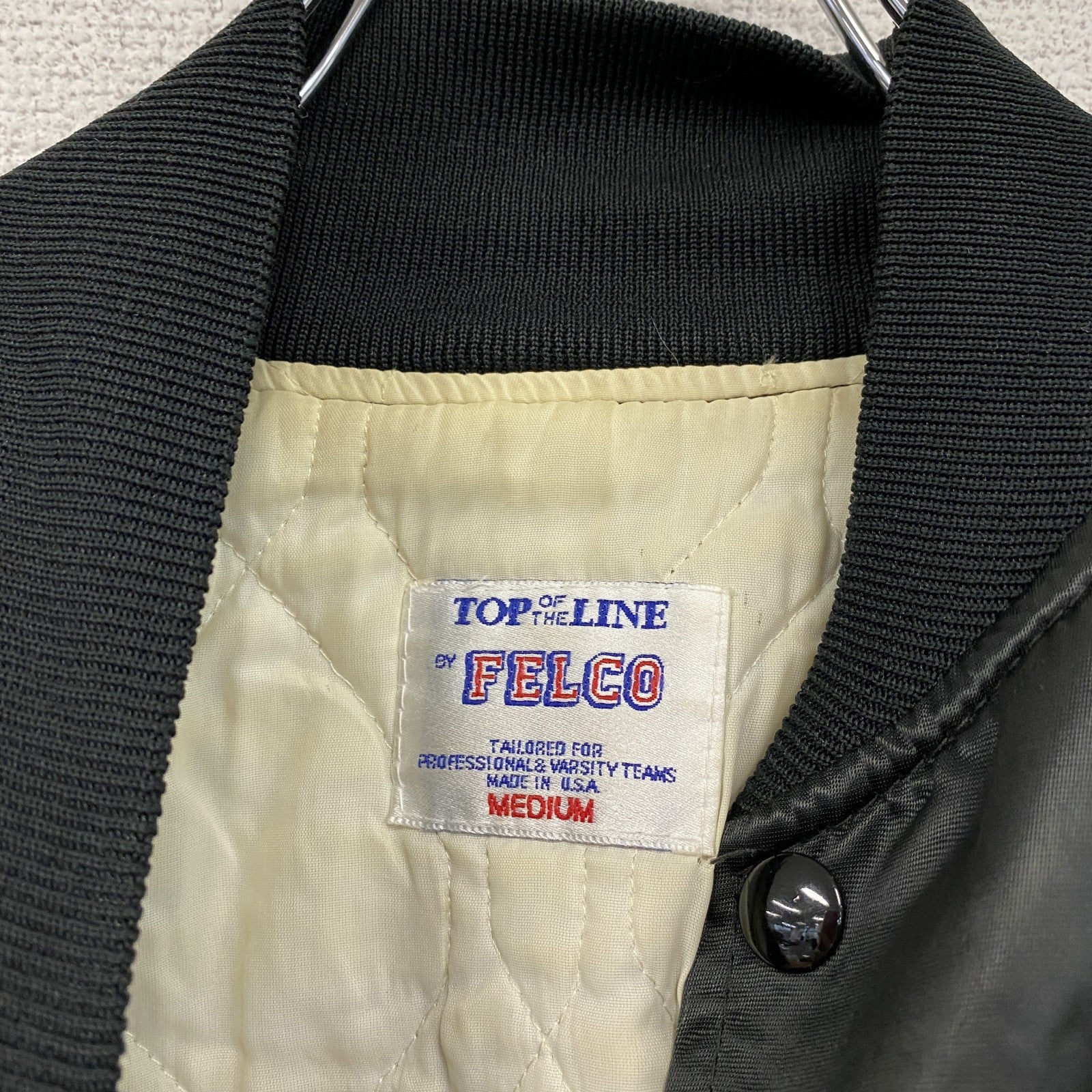 90s　FELCO　シカゴ・ホワイトソックス　スタジャン/スタジアムジャケット　ヴィンテージ　黒　ブラック　Mサイズ