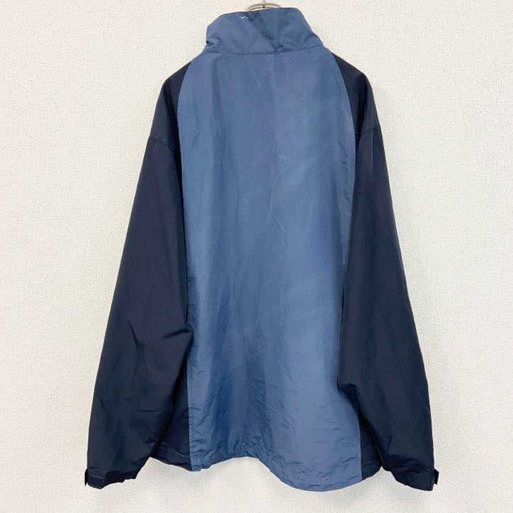 古着 used　Champion　チャンピオン　フルジップナイロンジャケット　紺　ネイビー　2XLサイズ
