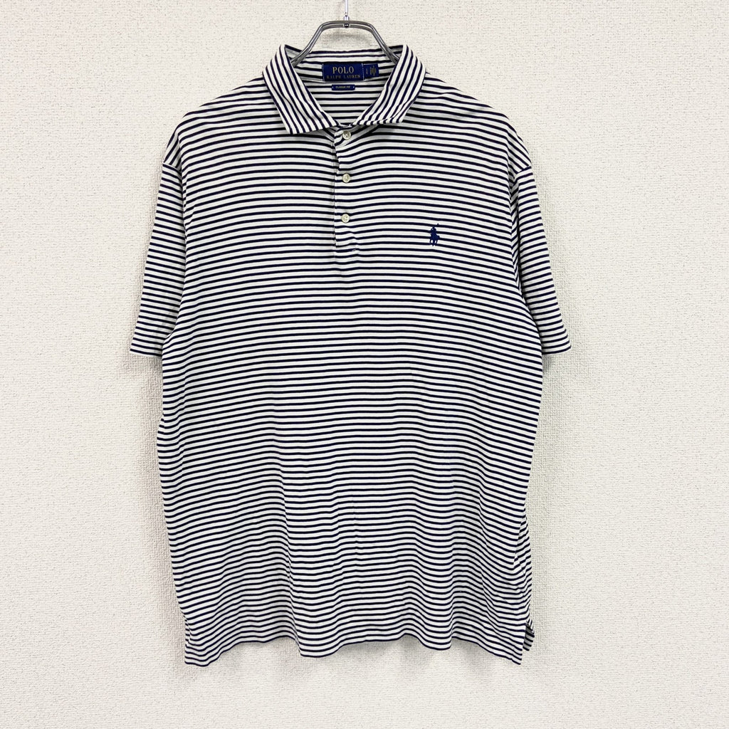 POLO Ralph Lauren　ラルフローレン　半袖ポロシャツ　ボーダー柄　紺　ネイビー　Lサイズ