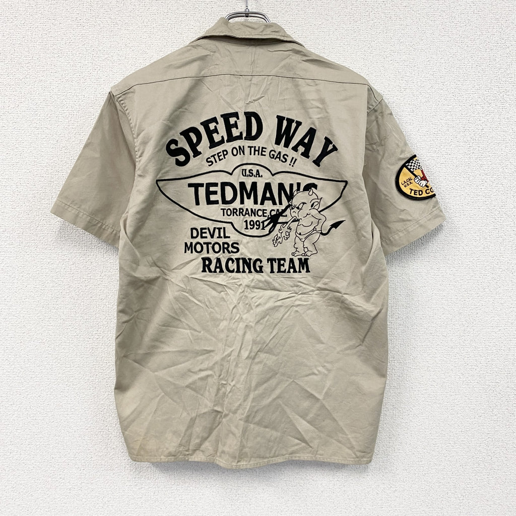 TEDMAN　テッドマン　半袖ワークシャツ　ベージュ　Mサイズ