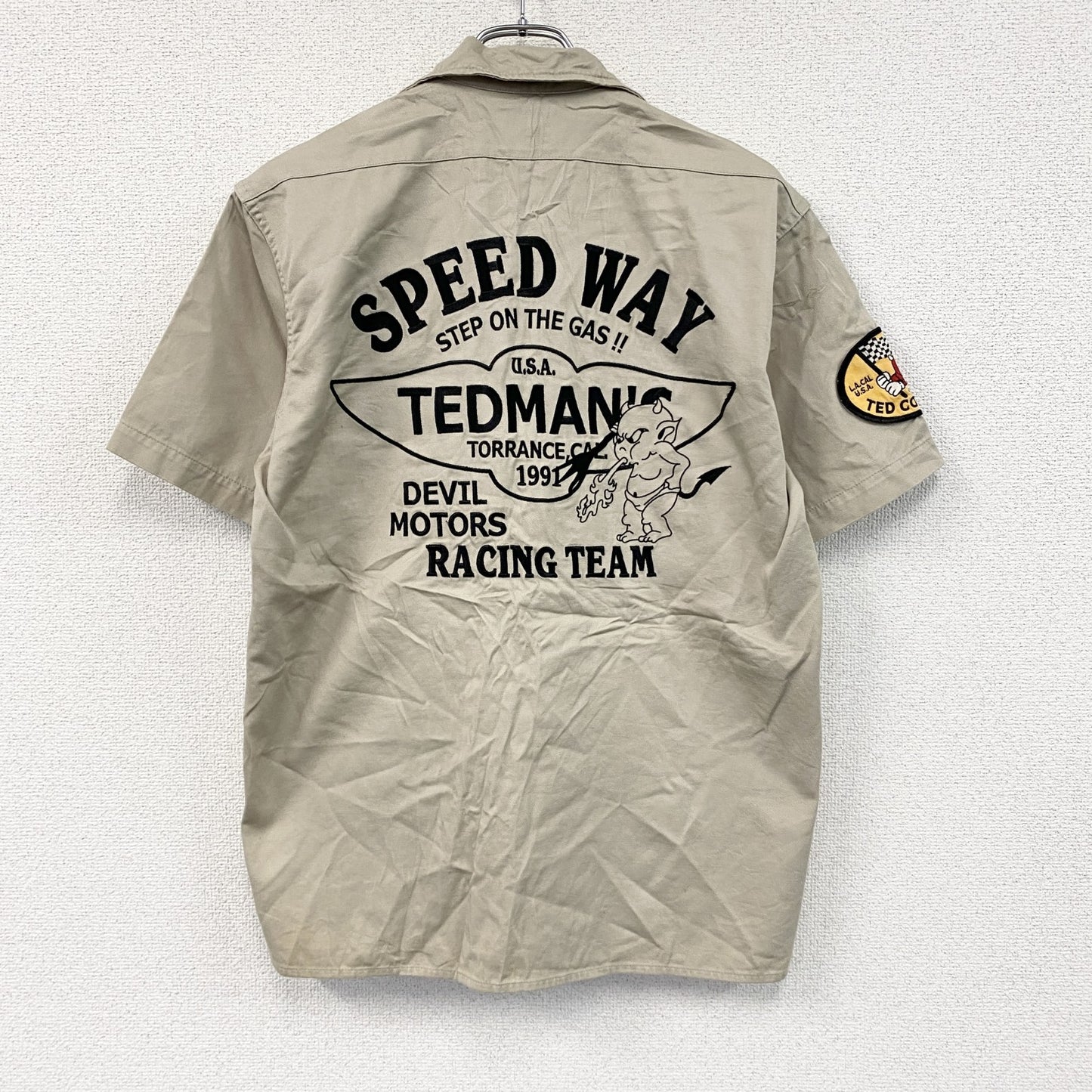 TEDMAN　テッドマン　半袖ワークシャツ　ベージュ　Mサイズ