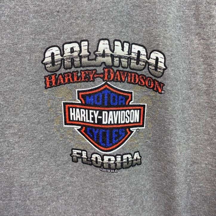 HARLEY DAVIDSON　ハーレーダビッドソン　プリントタンクトップ/ノースリーブ　灰色　グレー　XLサイズ