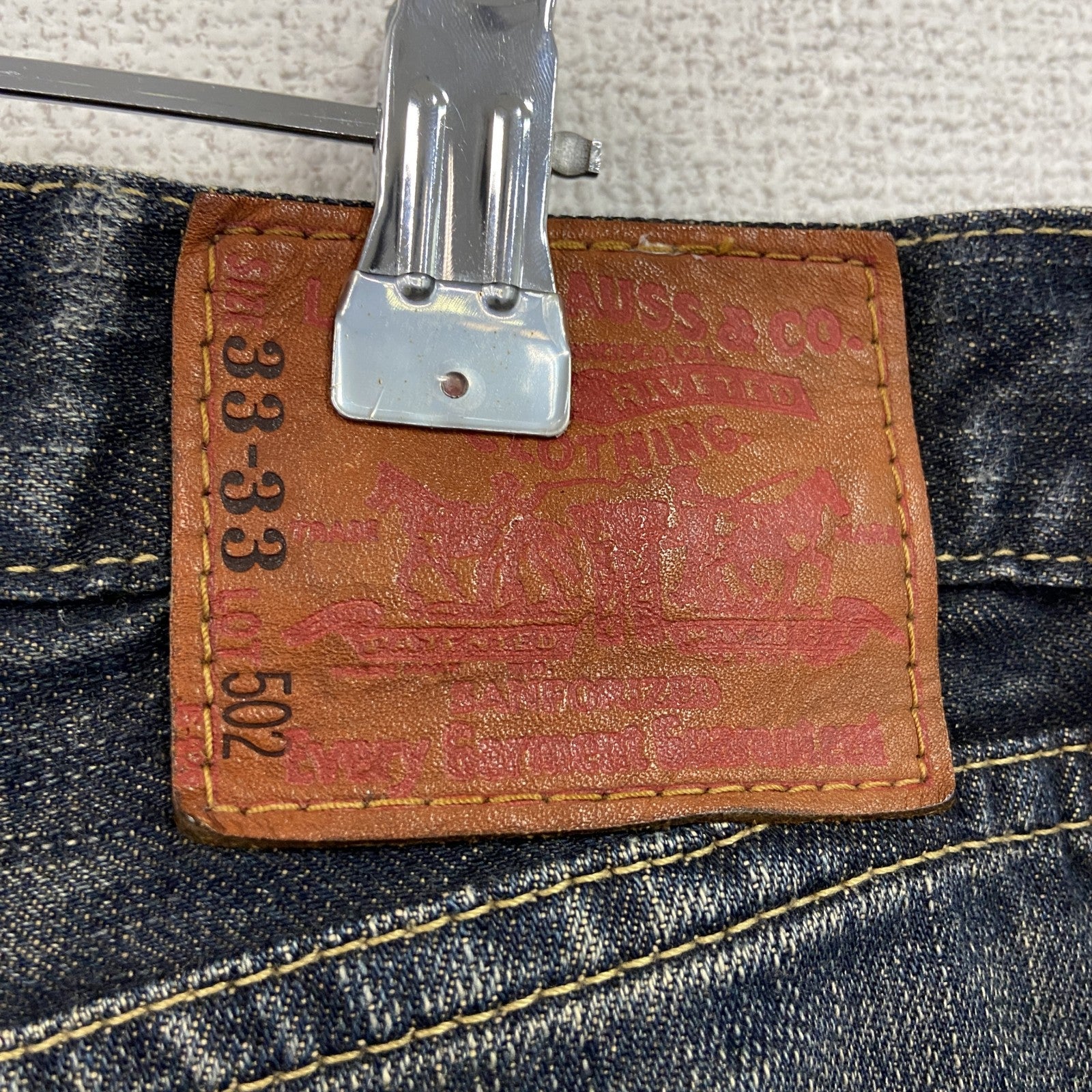 Levi's　リーバイス　502　デニムパンツ/ジーンズ　ジップフライ　鬼ヒゲ　縦落ち　インディゴ　W33サイズ