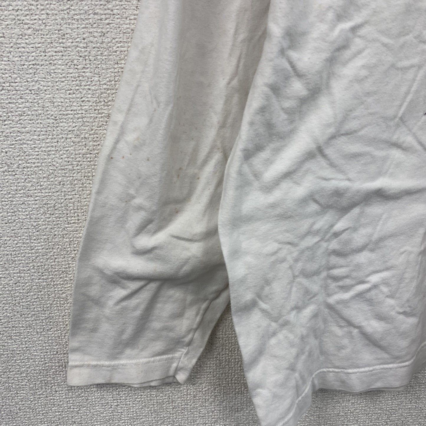 00s　Hanes　ヘインズ　長袖プリントTシャツ　ヴィンテージ　RED DJ　白　ホワイト　