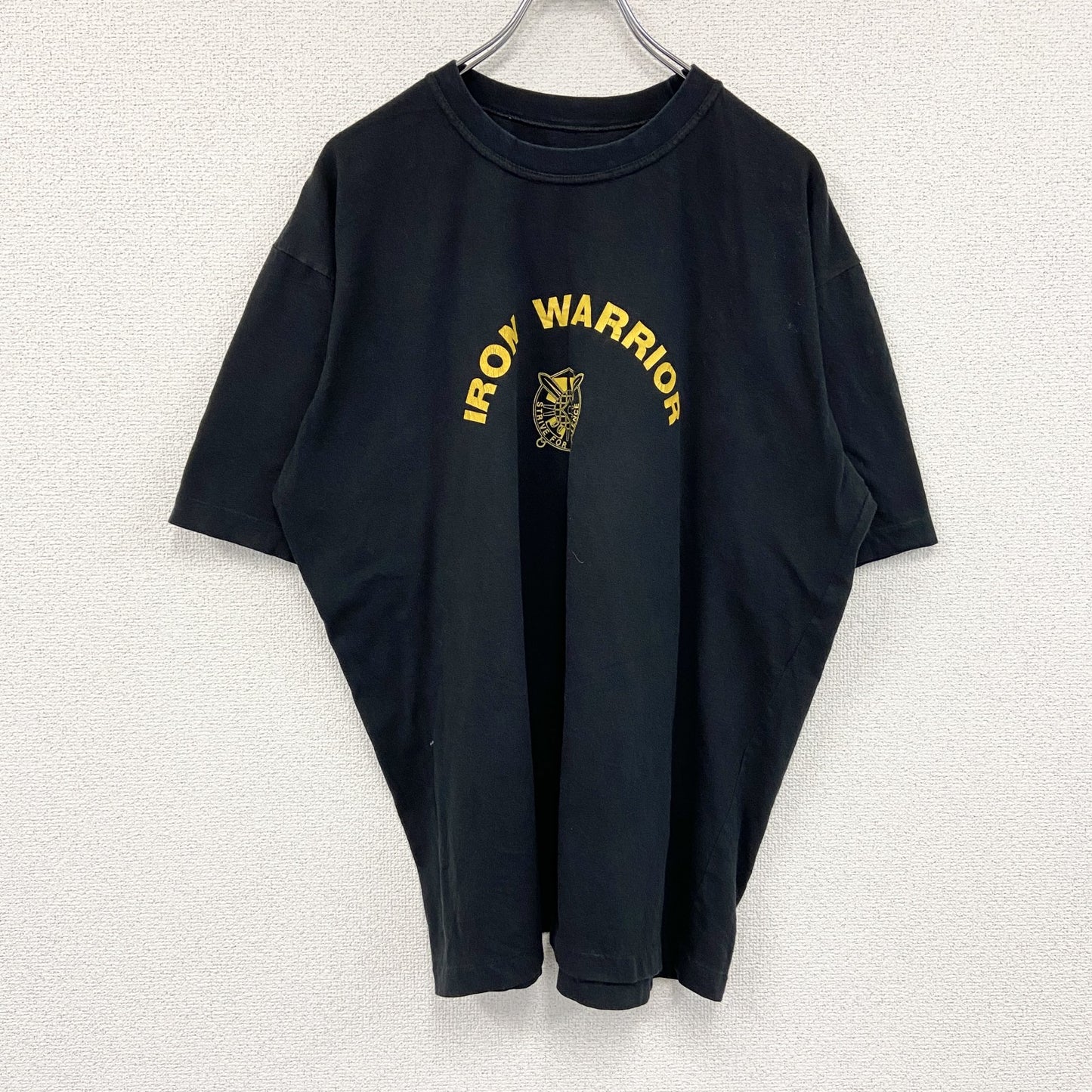 ～90s　IRON WARRIOR　半袖プリントTシャツ　シングルステッチ　ヴィンテージ　黒　ブラック
