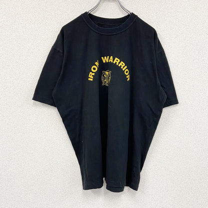 ～90s　IRON WARRIOR　半袖プリントTシャツ　シングルステッチ　ヴィンテージ　黒　ブラック