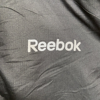 古着 used　Reebok　リーボック　長袖異素材切替フリースジャケット　ハイネックアウター　ロゴプリント　グレー　秋冬服