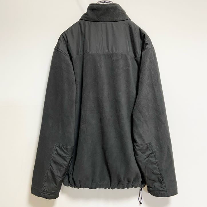 古着 used　Reebok　リーボック　長袖異素材切替フリースジャケット　ハイネックアウター　ロゴプリント　グレー　秋冬服
