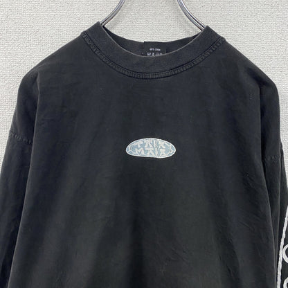 90s～　TAKA MAKA　長袖プリントTシャツ　ユーロヴィンテージ　黒　ブラック　2XLサイズ