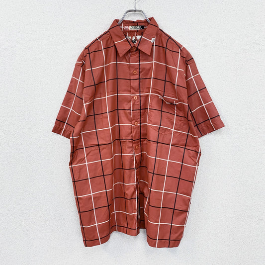 00s　Ecko conplex　エコーコンプレックス　半袖シャツ　ヴィンテージ　チェック柄　赤　レッド　Lサイズ