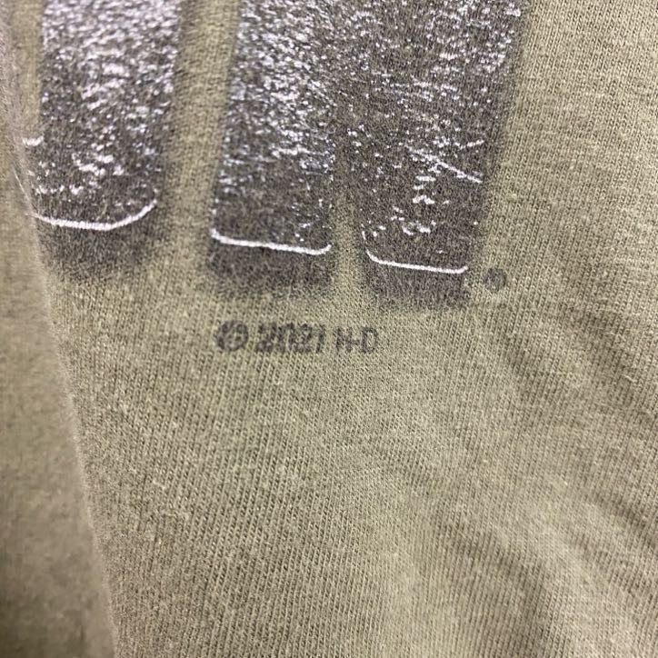 HARLEY DAVIDSON　ハーレーダビッドソン　半袖プリントTシャツ　カーキ　XXLサイズ