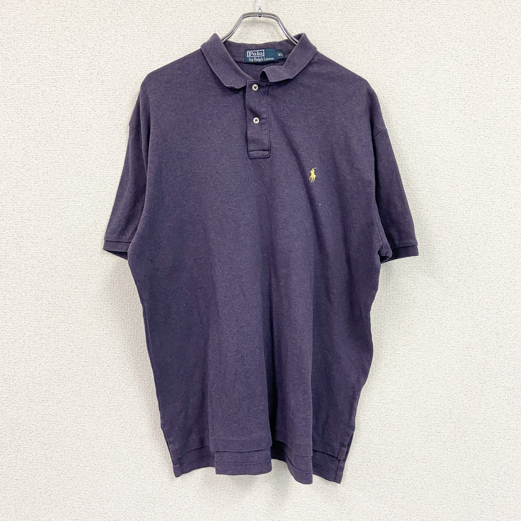 POLO by Ralph Lauren　ラルフローレン　半袖ポロシャツ　刺繡ロゴ　紫　パープル　XLサイズ