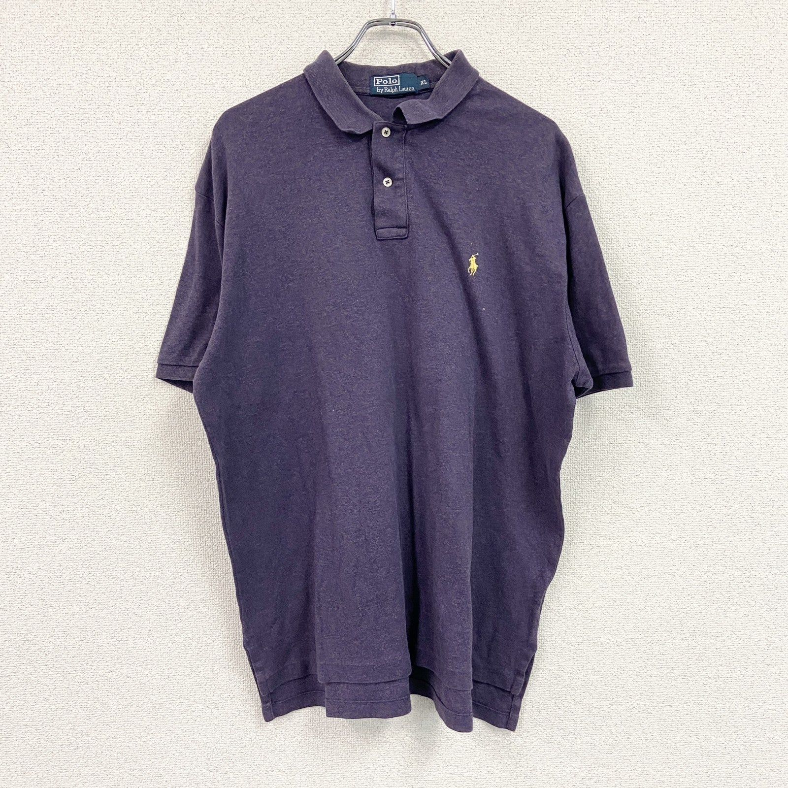 POLO by Ralph Lauren　ラルフローレン　半袖ポロシャツ　刺繡ロゴ　紫　パープル　XLサイズ