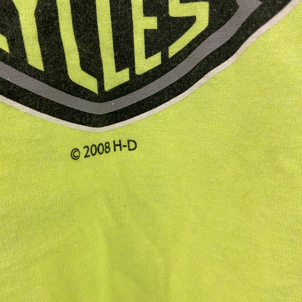 古着 used　00s　HARLEY DAVIDSON　ハーレーダビッドソン　長袖プリントTシャツ　黄色　イエロー　Mサイズ
