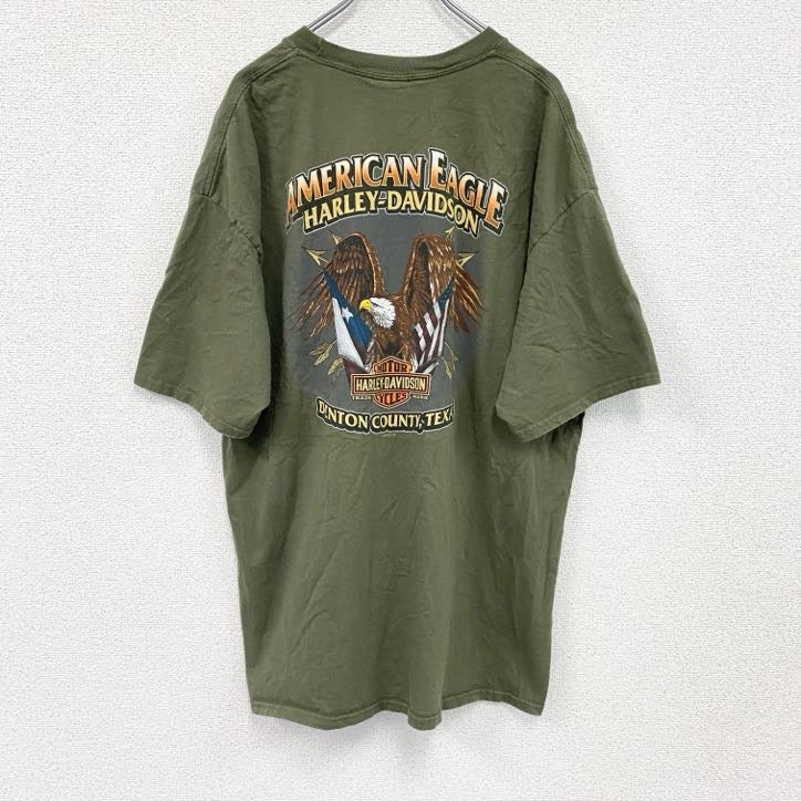 HARLEY DAVIDSON　ハーレーダビッドソン　半袖プリントTシャツ　カーキ　XXLサイズ