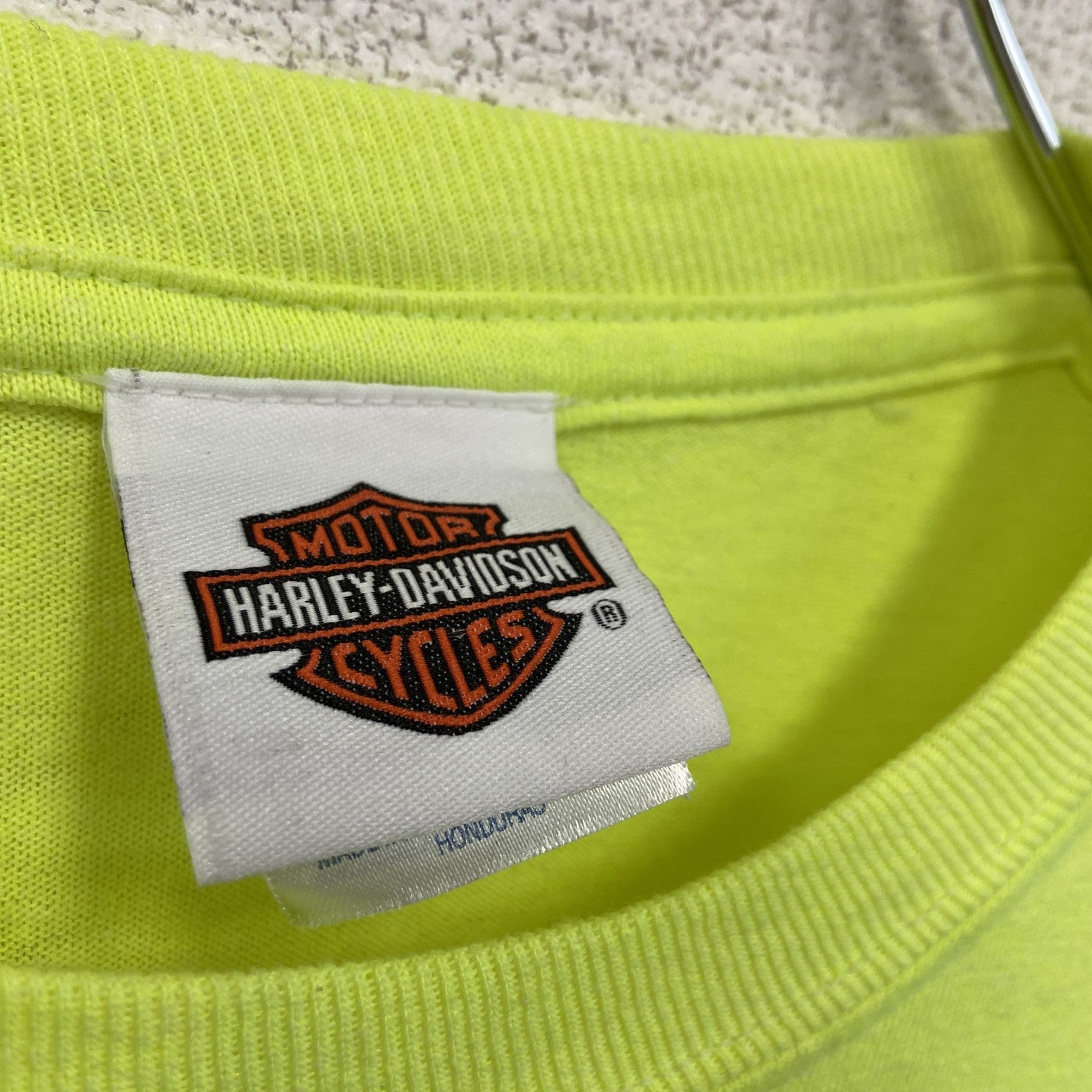 古着 used　00s　HARLEY DAVIDSON　ハーレーダビッドソン　長袖プリントTシャツ　黄色　イエロー　Mサイズ