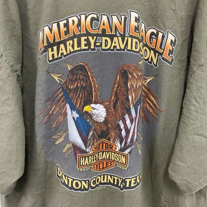 HARLEY DAVIDSON　ハーレーダビッドソン　半袖プリントTシャツ　カーキ　XXLサイズ