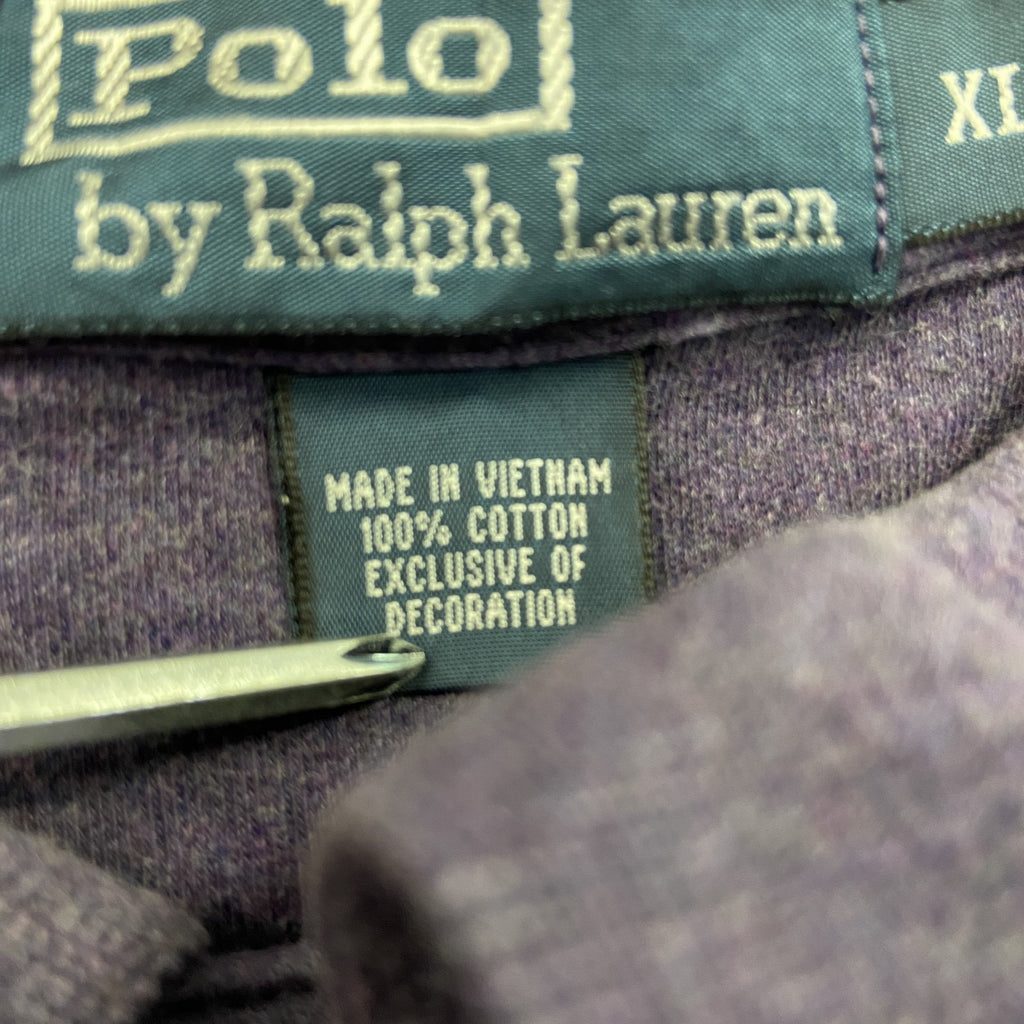 POLO by Ralph Lauren　ラルフローレン　半袖ポロシャツ　刺繡ロゴ　紫　パープル　XLサイズ